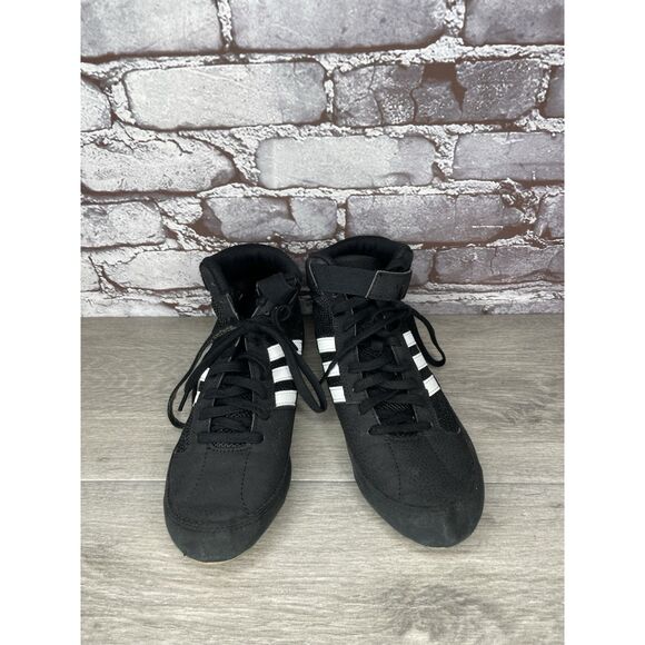 Adidas Wrestling Sneakers Shoes Black Lace Up Hook Loop Strap Men 6M US/38 2/3EU - Picture 2 of 16